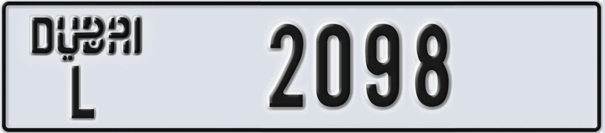 UAE License Plate Dubai L 2098