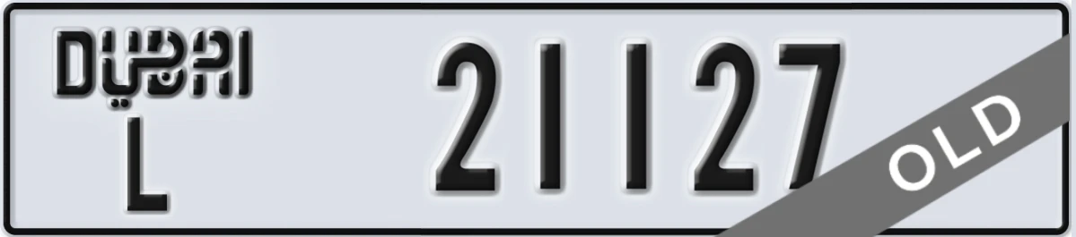 UAE License Plate Dubai L 21127