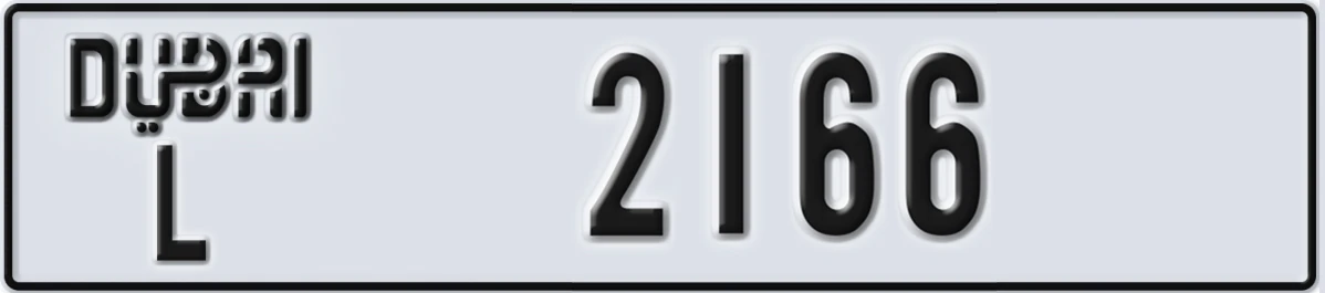 UAE License Plate Dubai L 2166