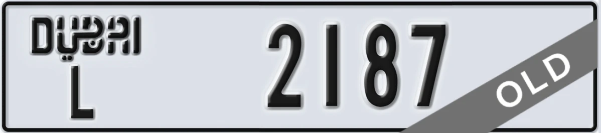 UAE License Plate Dubai L 2187