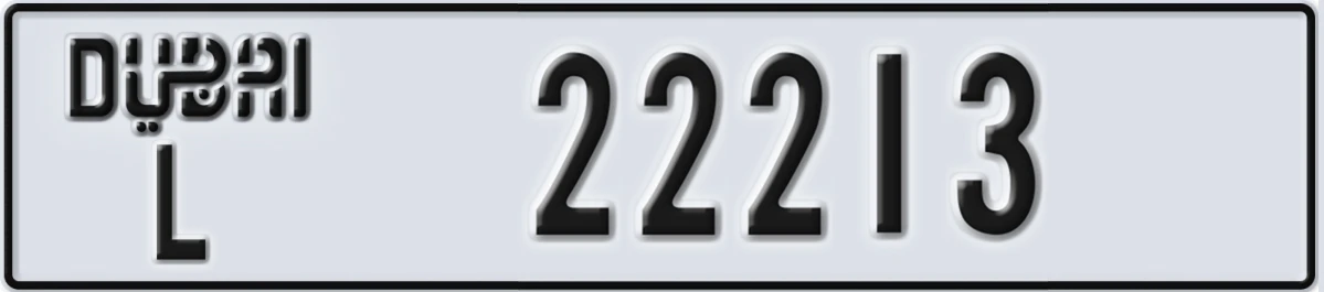 UAE License Plate Dubai L 22213