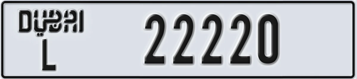 UAE License Plate Dubai L 22220