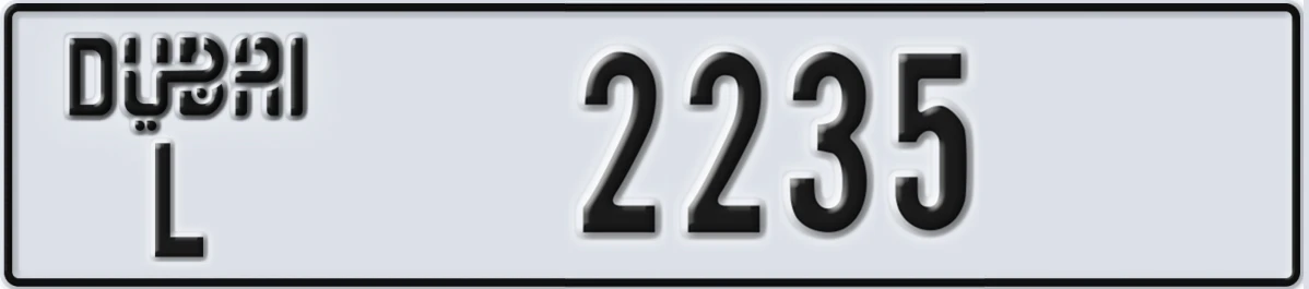 UAE License Plate Dubai L 2235