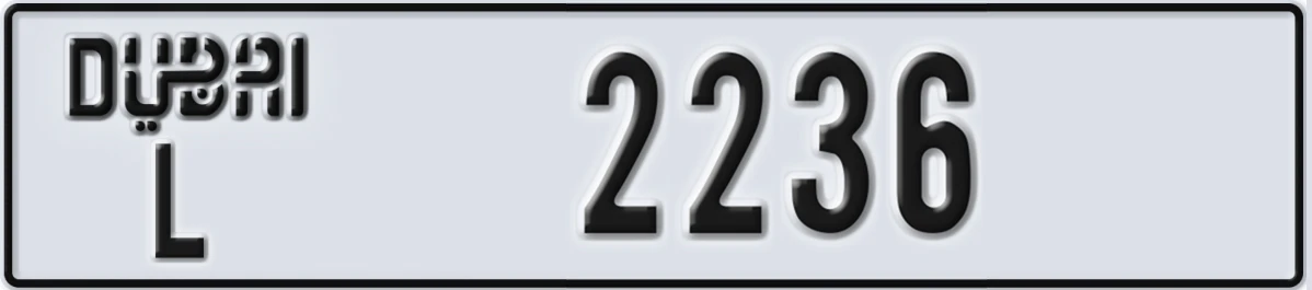 UAE License Plate Dubai L 2236
