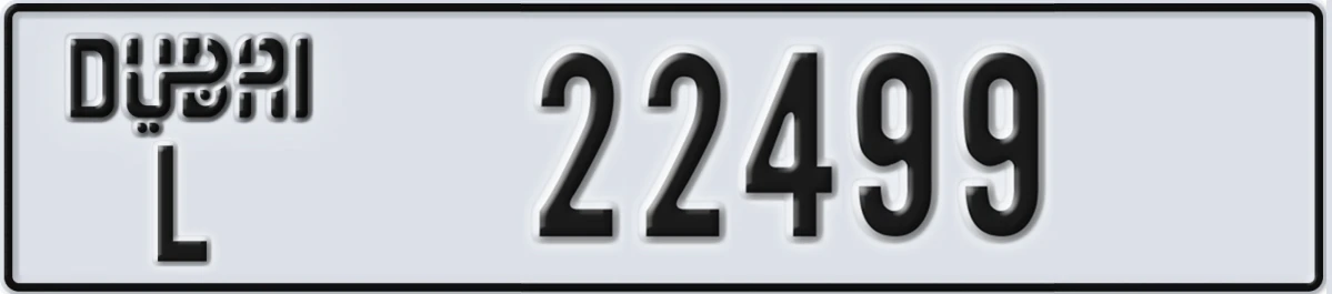 UAE License Plate Dubai L 22499