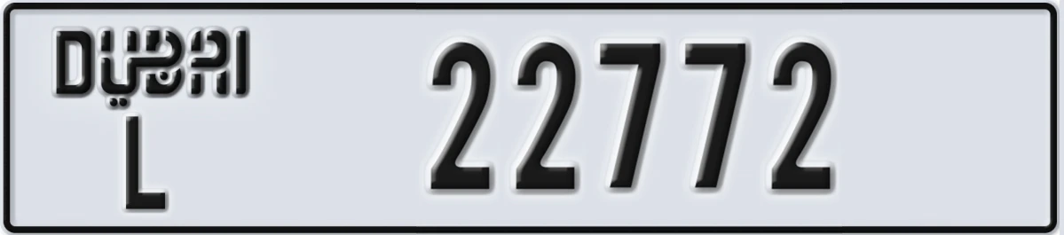 UAE License Plate Dubai L 22772