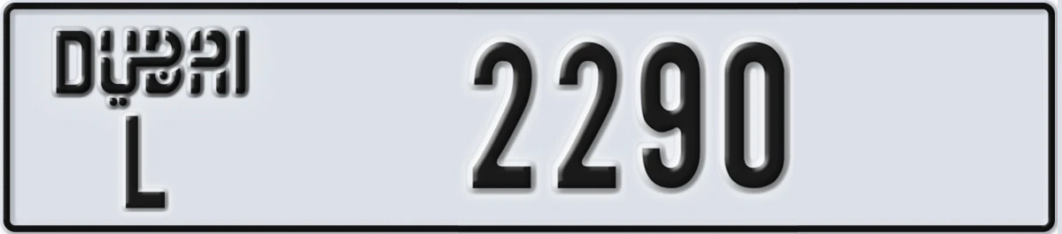 UAE License Plate Dubai L 2290