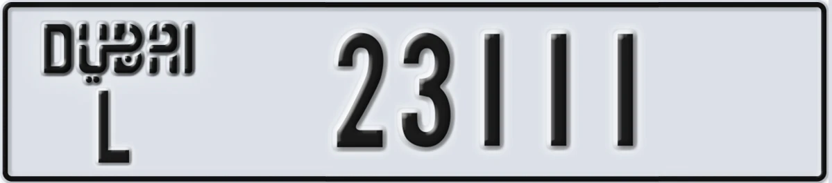 UAE License Plate Dubai L 23111