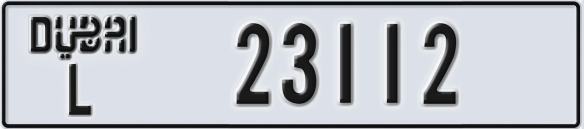 UAE License Plate Dubai L 23112
