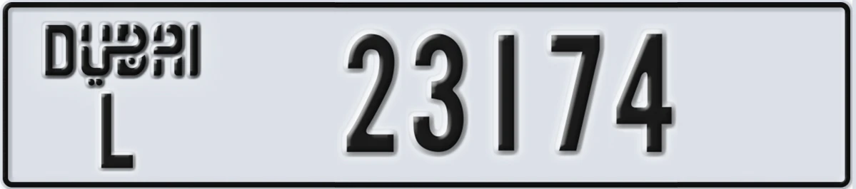 UAE License Plate Dubai L 23174