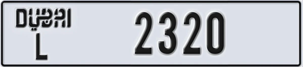 UAE License Plate Dubai L 2320