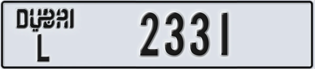 UAE License Plate Dubai L 2331