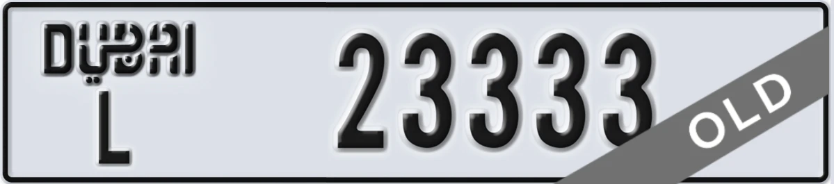 UAE License Plate Dubai L 23333