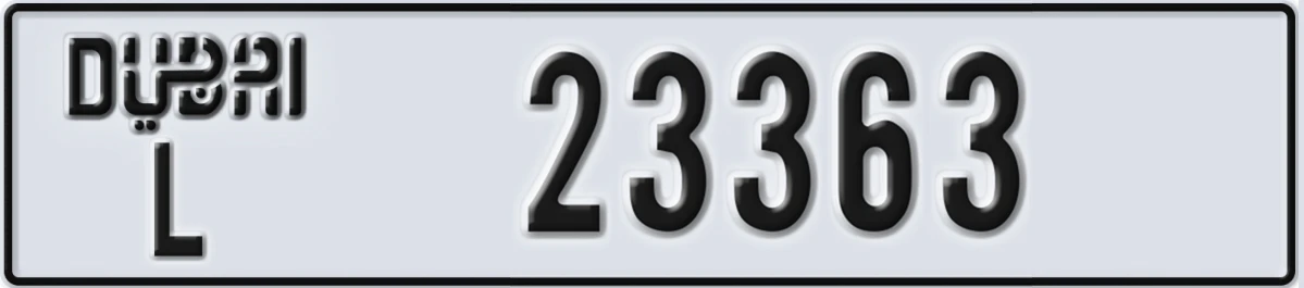UAE License Plate Dubai L 23363