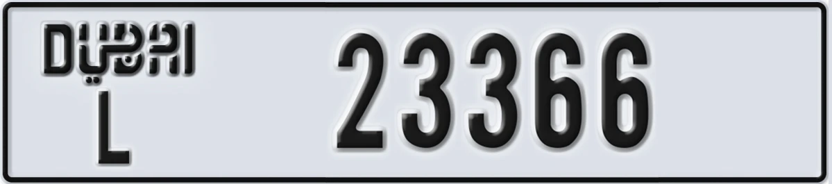 UAE License Plate Dubai L 23366