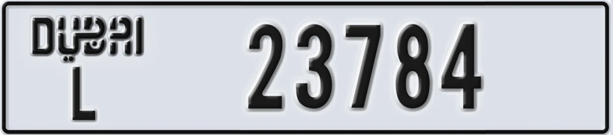 UAE License Plate Dubai L 23784