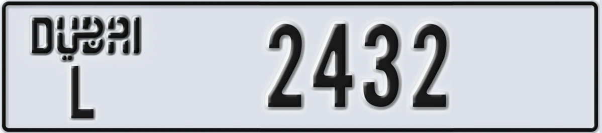 UAE License Plate Dubai L 2432