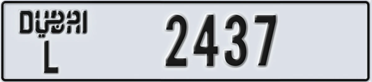 UAE License Plate Dubai L 2437