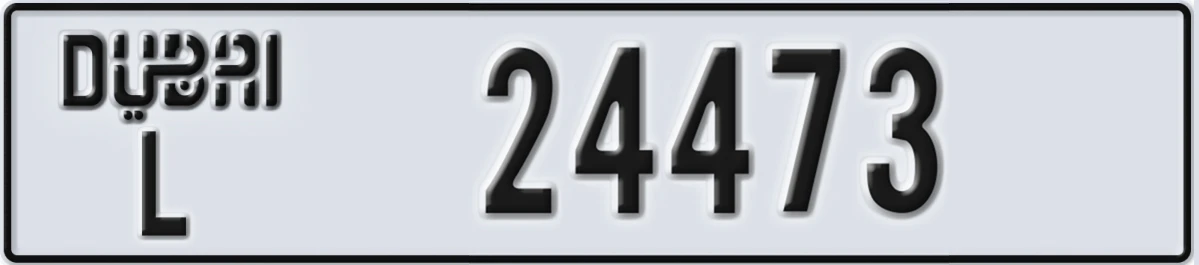 UAE License Plate Dubai L 24473