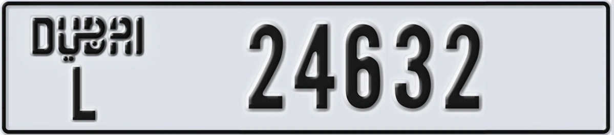 UAE License Plate Dubai L 24632