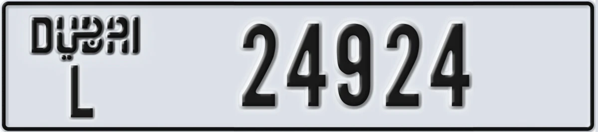 UAE License Plate Dubai L 24924