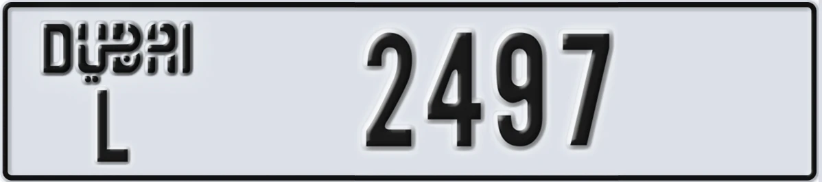 UAE License Plate Dubai L 2497