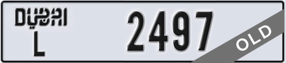 UAE License Plate Dubai L 2497