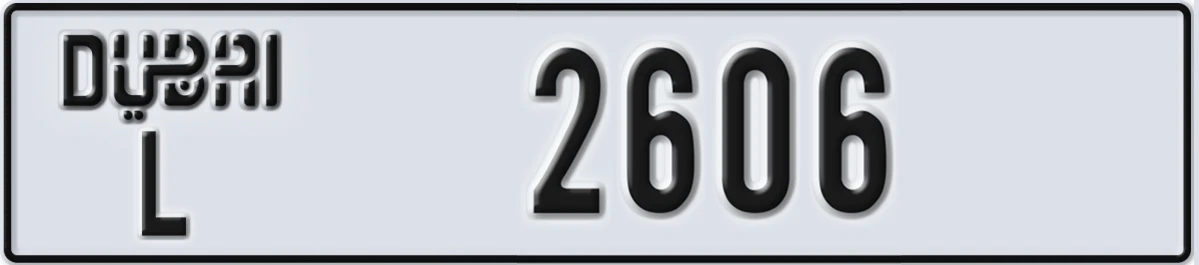 UAE License Plate Dubai L 2606