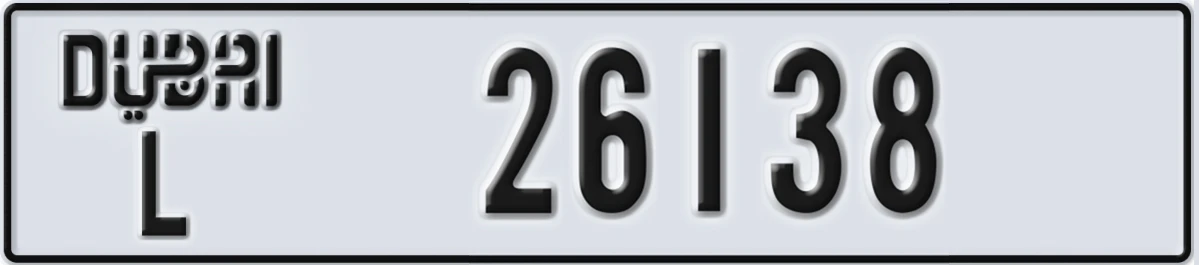 UAE License Plate Dubai L 26138