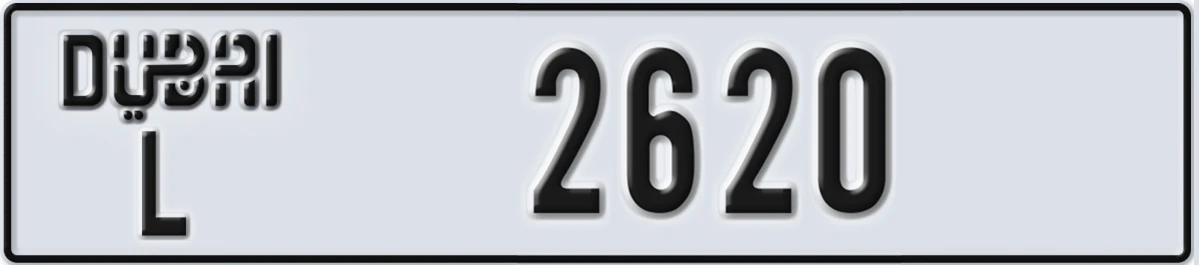 UAE License Plate Dubai L 2620