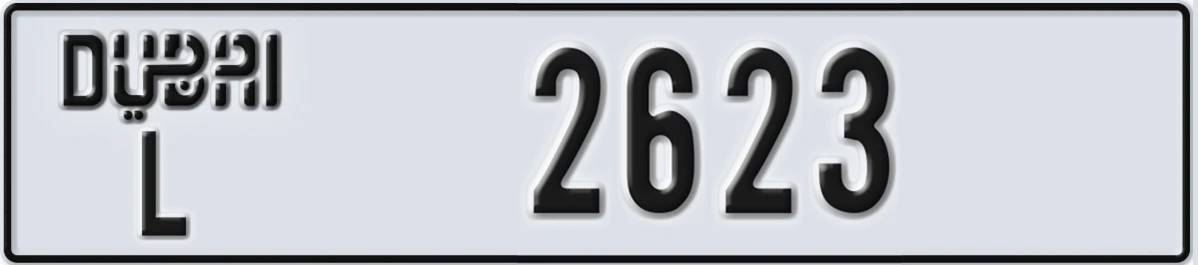 UAE License Plate Dubai L 2623