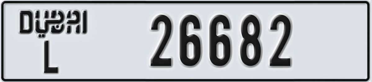 UAE License Plate Dubai L 26682