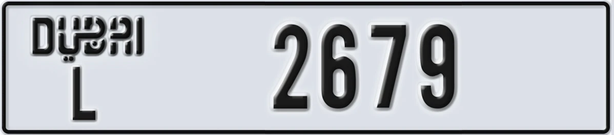 UAE License Plate Dubai L 2679