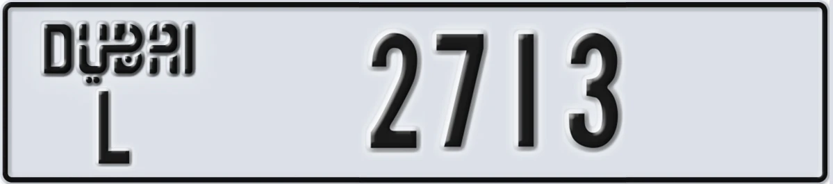 UAE License Plate Dubai L 2713