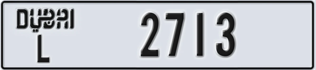 UAE License Plate Dubai L 2713