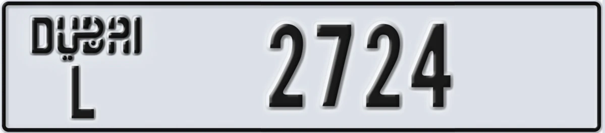 UAE License Plate Dubai L 2724