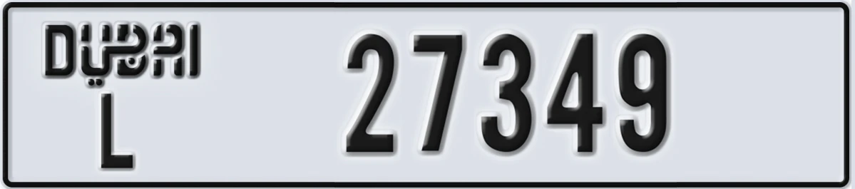 UAE License Plate Dubai L 27349