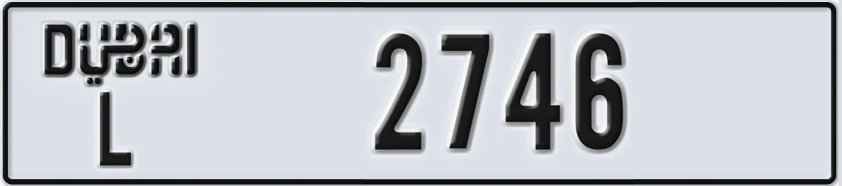 UAE License Plate Dubai L 2746