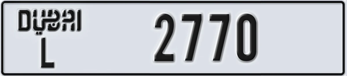 UAE License Plate Dubai L 2770