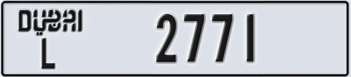 UAE License Plate Dubai L 2771