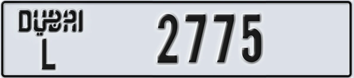 UAE License Plate Dubai L 2775
