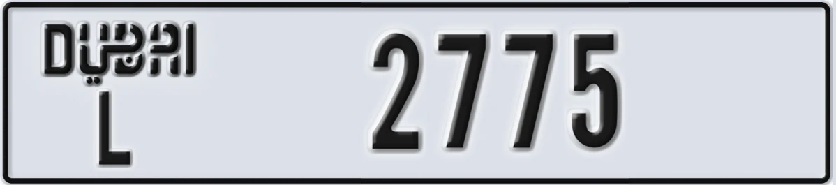 UAE License Plate Dubai L 2775