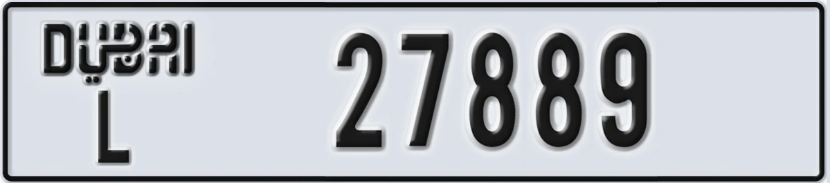 UAE License Plate Dubai L 27889