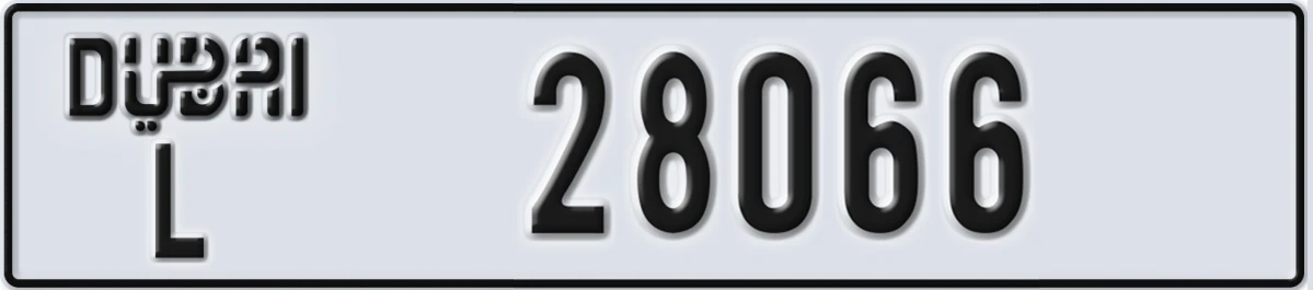 UAE License Plate Dubai L 28066