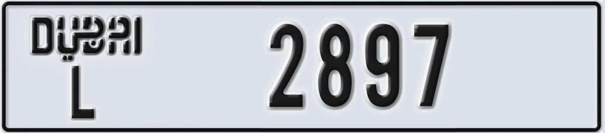 UAE License Plate Dubai L 2897
