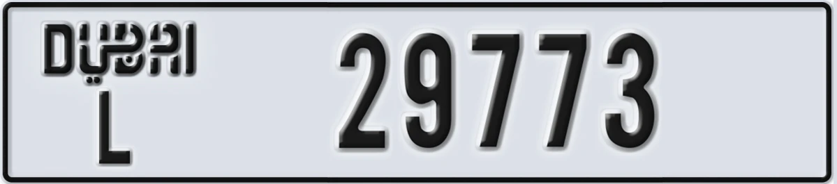 UAE License Plate Dubai L 29773
