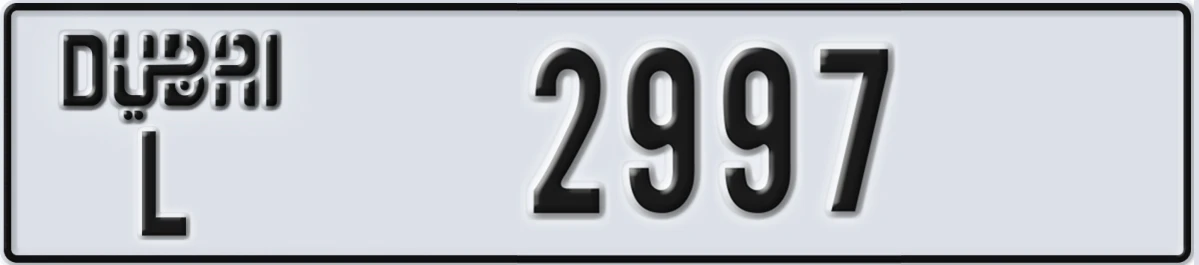 UAE License Plate Dubai L 2997