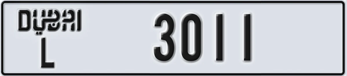 UAE License Plate Dubai L 3011