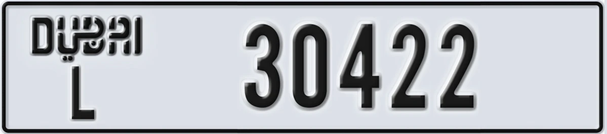 UAE License Plate Dubai L 30422