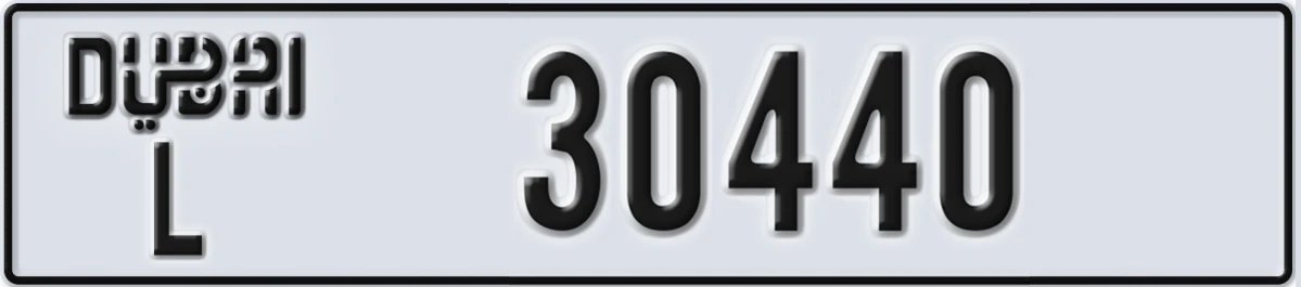 UAE License Plate Dubai L 30440
